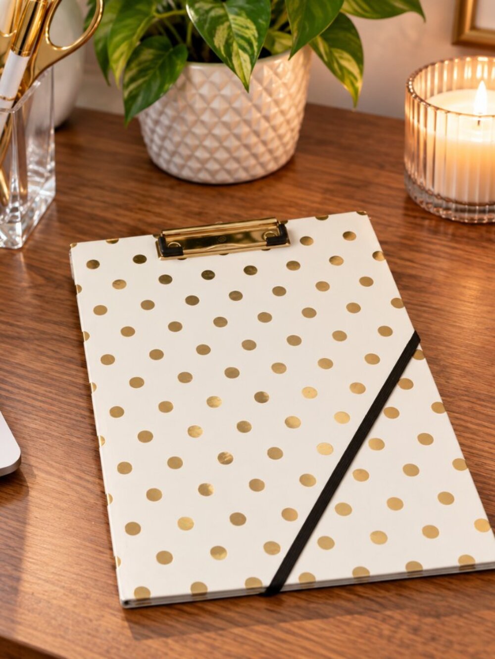 Dabney Lee Gold Dot Notepad Clipboard Porfolio